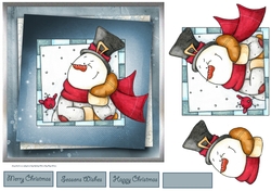 Snowdreaming 7x7 card with decoupage