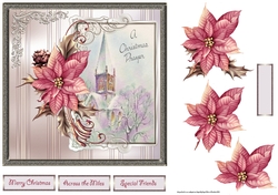 A Christmas prayer 7x7 card with decoupage and sentiment tags