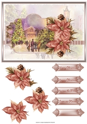 Christmas celebrations A5 card with decoupage