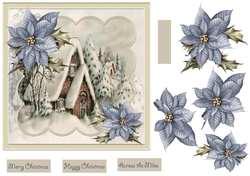 Vintage Christmas 7x7 card with decoupage