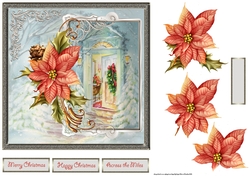 Welcome to our home at Christmas 7x7 card with decoupage