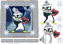 Penguin with the candy cane heart