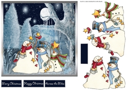 Snowmen hanging stars
