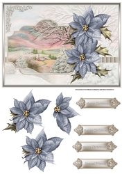 Snow on the trees card with decoupage