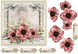 Memories of you 7x7 card with decoupage