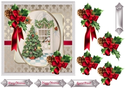 A Christmas tree and window 7x7 card