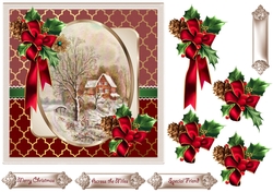 A farmhouse 7x7 card with decoupage