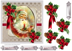 Father Christmas and holly