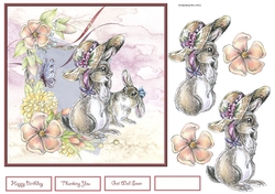 summer day with the rabbits 7x7 card