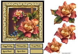Autumn Rose 6x6 card