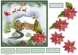 Christmas house and Santa