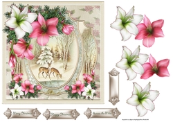 Festive flowers and reindeer