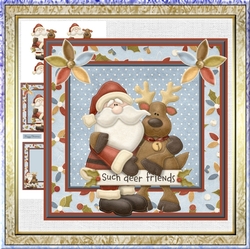 Santa and deer friends