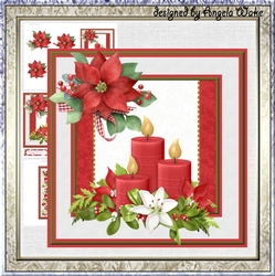 Christmas candles and poinsettia