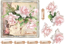Vintage rose and butterfly