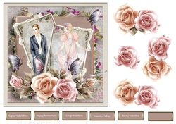 Art deco and roses of love
