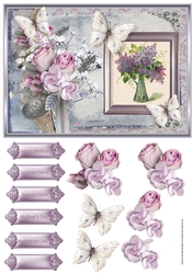 Pink rose and vase of flowers