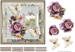 Birds and flowers in summer