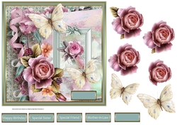 Wild rose and butterfly