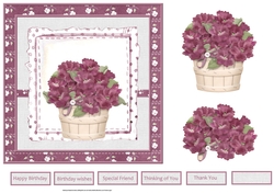 Tub of purple flowers