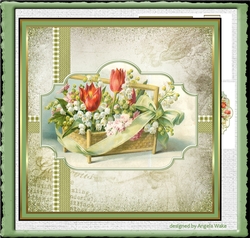 Basket of tulips and carnation