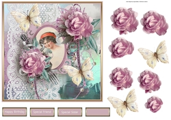 Vintage lace and rose