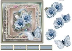 Blue rose and lace