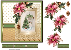 Christmas tree and poinsettia
