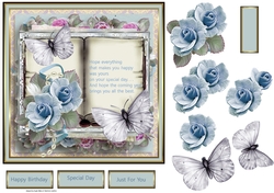 Blue rose with verse