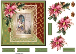The nativity and poinsettia