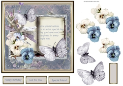 Blue and white pansy