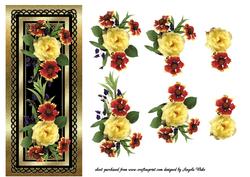 Rose and Daisy Black and Gold