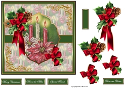 Christmas candles and poinsettias