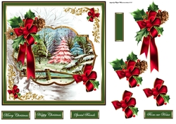 Christmas trees and holly