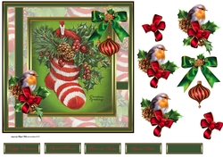 Christmas stocking with holly