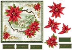 Vintage poinsettias and glitter
