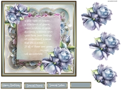Blue rose with verse