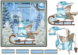 Snowmen sledging