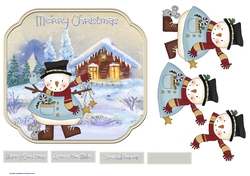 Snowman and mouse and bird friend
