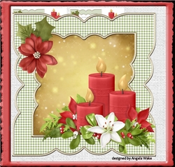 Red candles and poinsettia