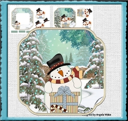 Snowman with a gift