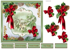 Noel Noel, holly and fircones