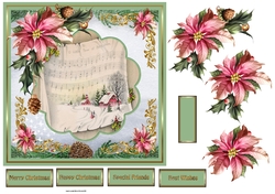 Little town of Bethlehem and poinsettia