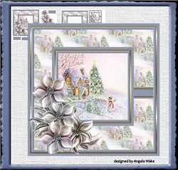Christmas house with snowman
