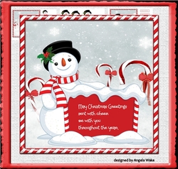 Snowman and candy cane