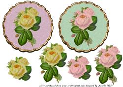 Yellow and Pink Rose Toppers