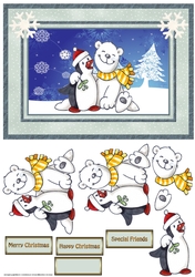 Polar bear and penguin friends