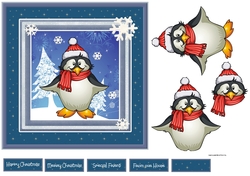 Penguin and snowflakes