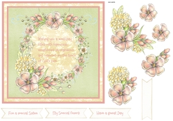 Pastel flowers with verse