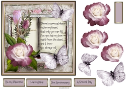 Rose, tulip, and butterfly